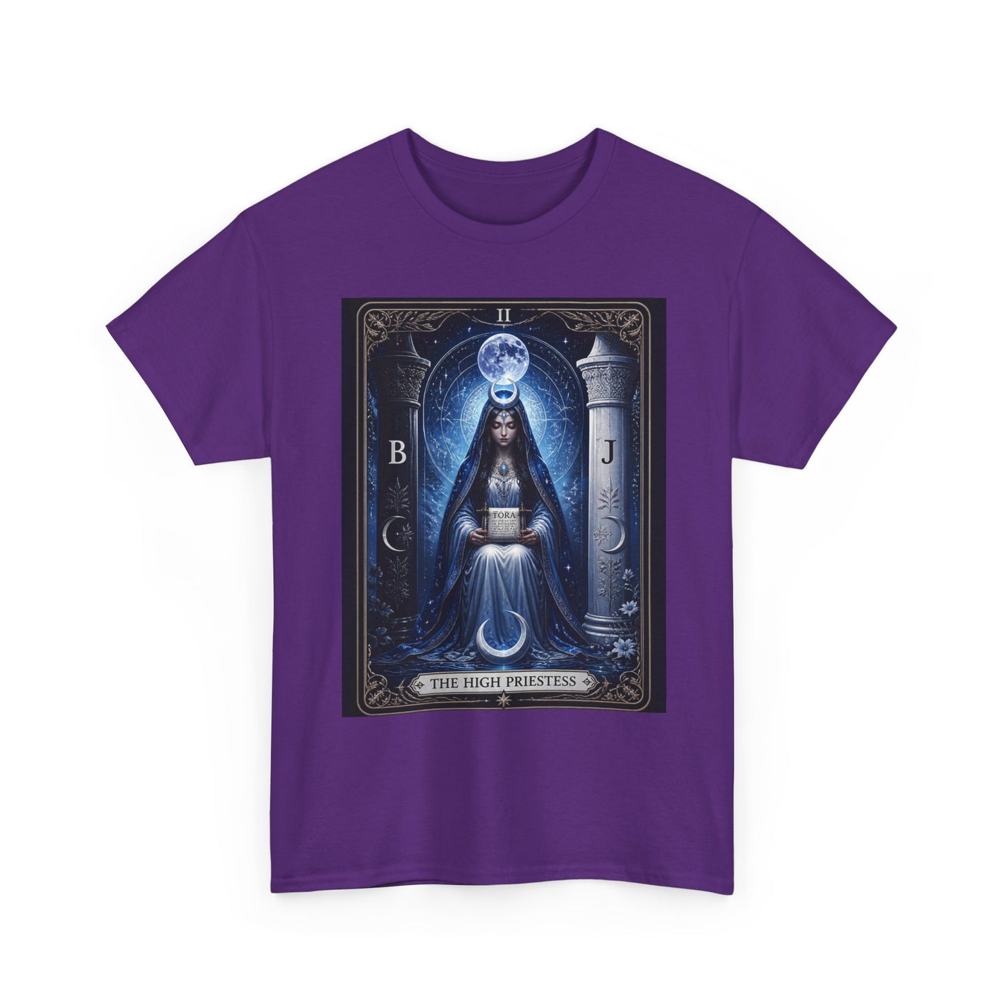 The High Priestess Tarot T-Shirt — Mystical Moon Spiritual Tee