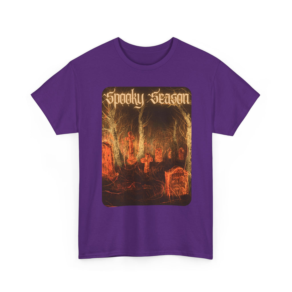 Spooky Season Graveyard Tee | Halloween Cemetery Retro Horror Shirt