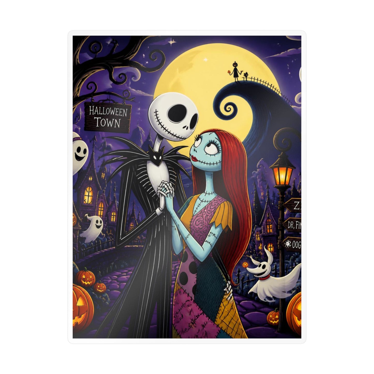 Nightmare Before Christmas Vinyl Decal — Jack & Sally Kiss-Cut Sticker