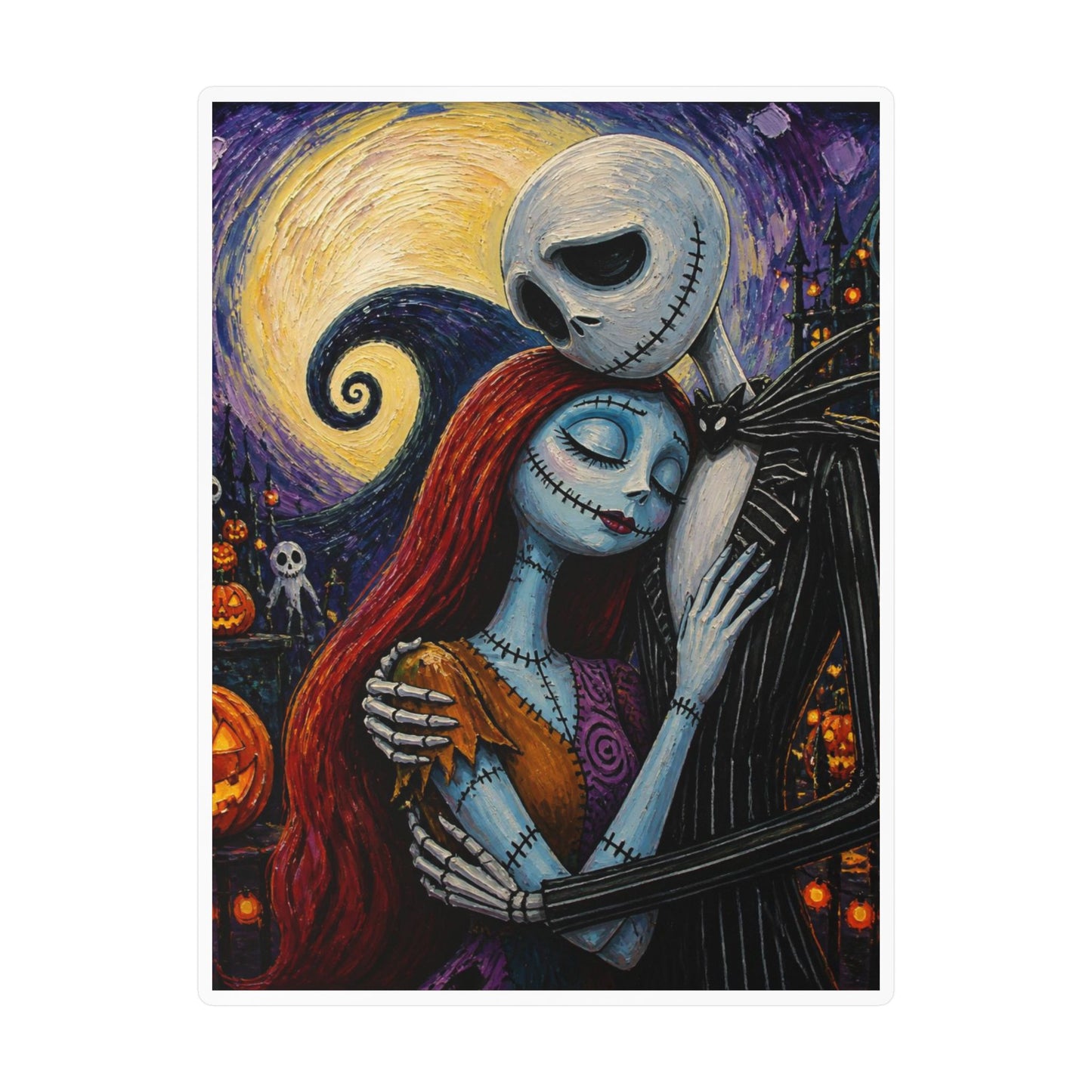 Kiss-Cut Vinyl Decal — Gothic Romantic Jack & Sally Nightmare Design