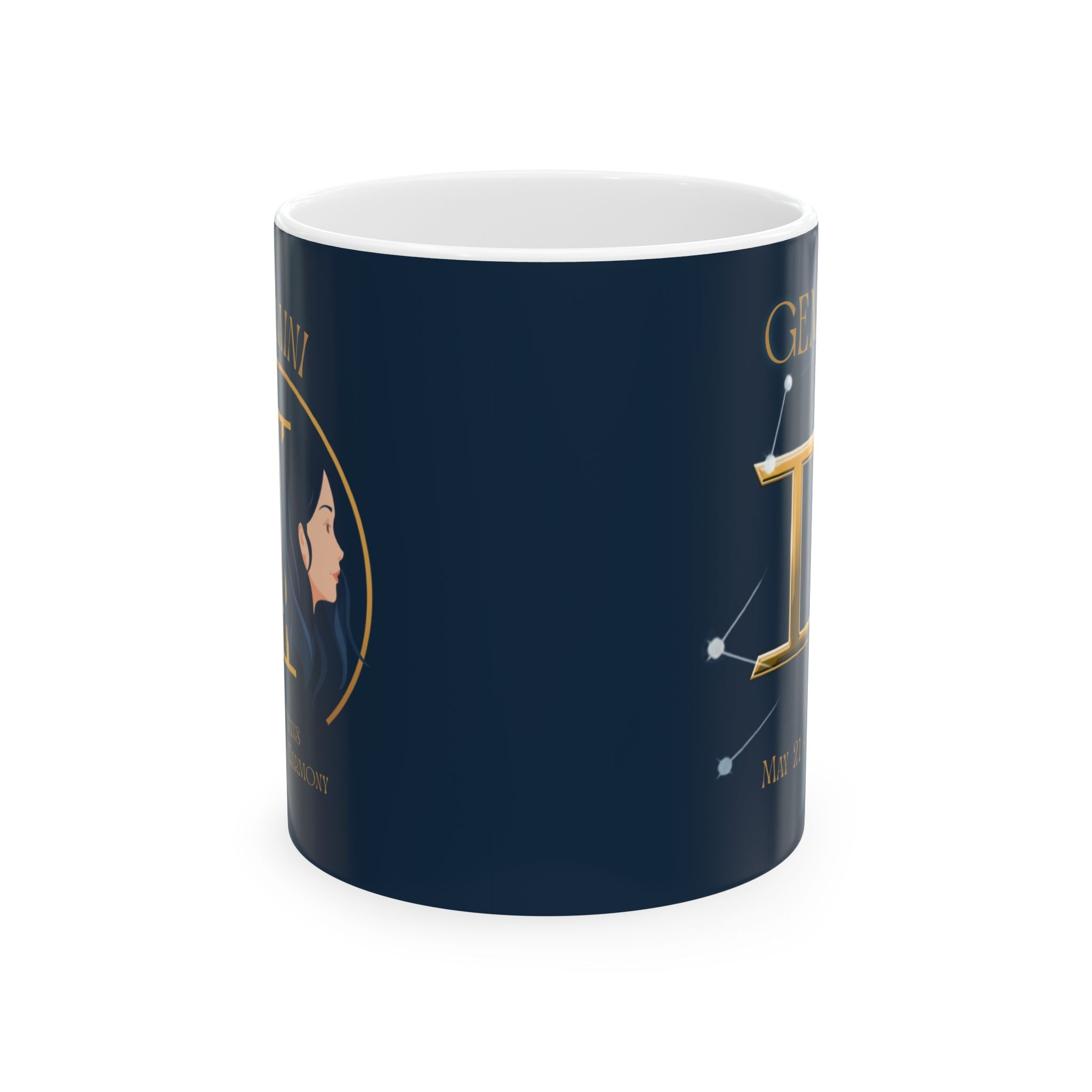 Gemini Constellation Ceramic Mug — Zodiac Astrology Coffee Cup (11oz/15oz)