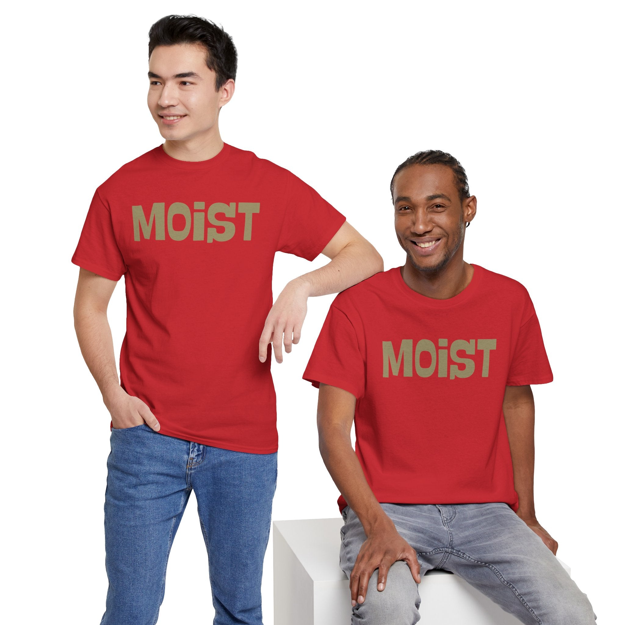 Moist Graphic Tee — Funny Bold Text Shirt