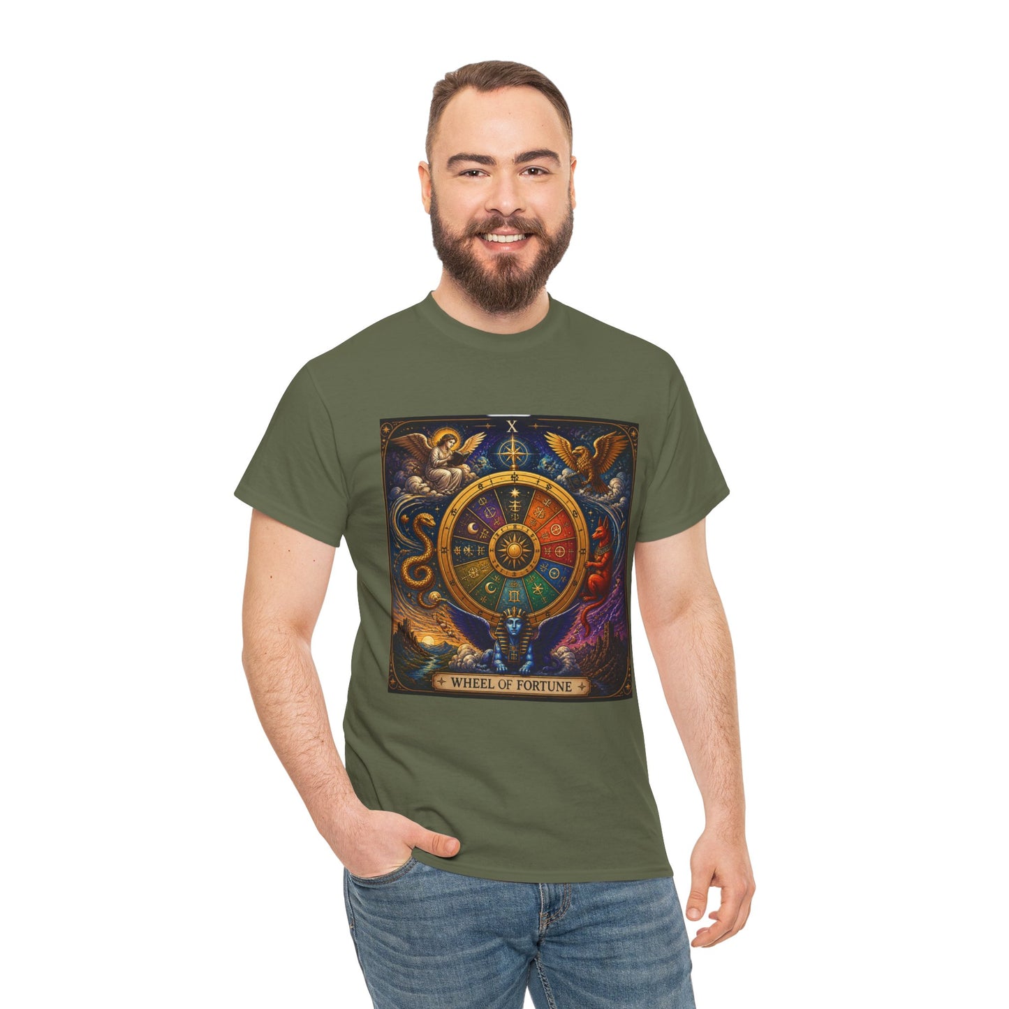 Wheel of Fortune Tarot T-Shirt — Mystical Astrology Card Tee