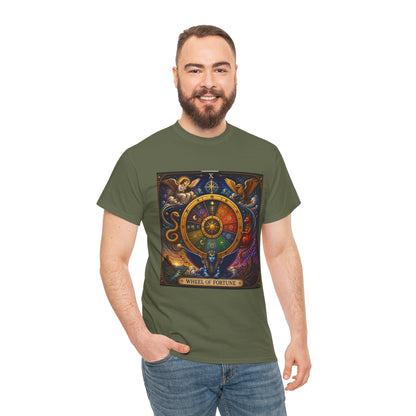Wheel of Fortune Tarot T-Shirt — Mystical Astrology Card Tee