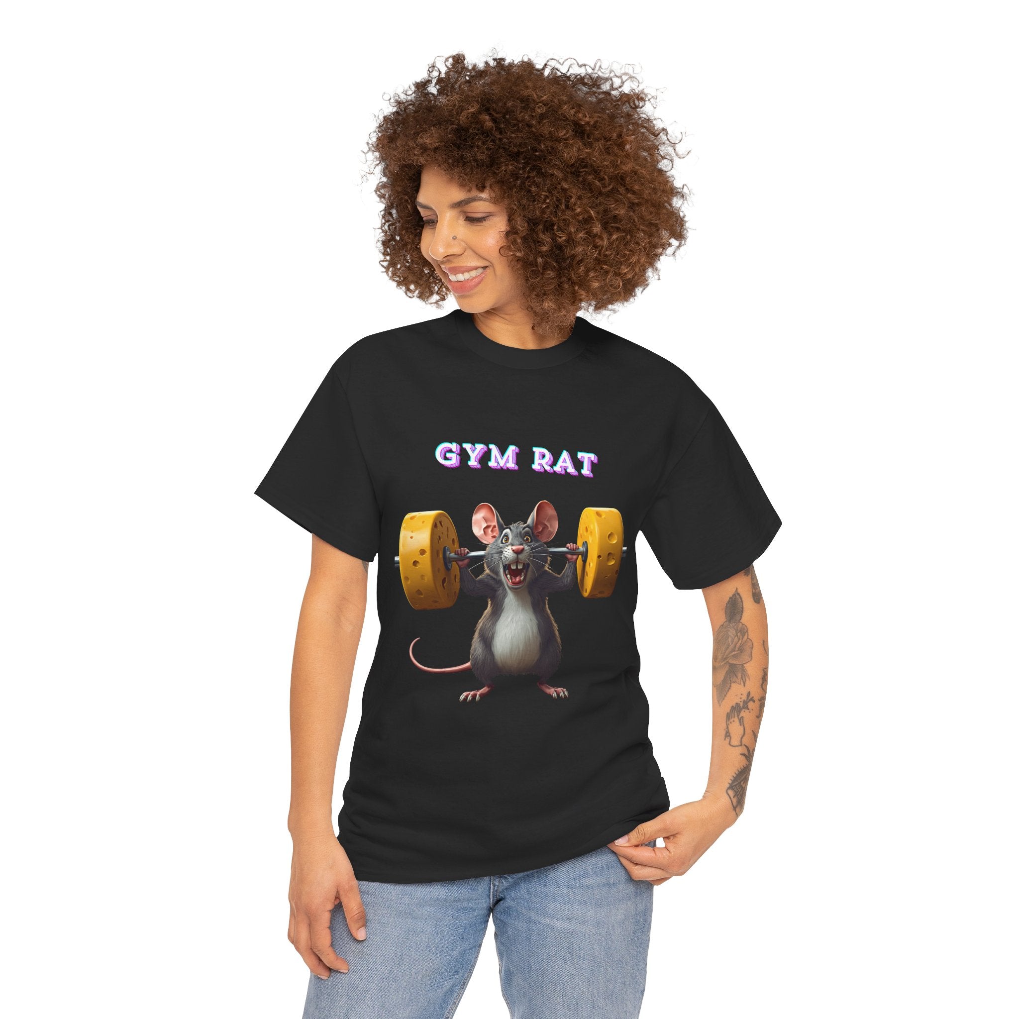 Gym Rat T-Shirt — Rat Weightlifting Tee for Fitness Fans