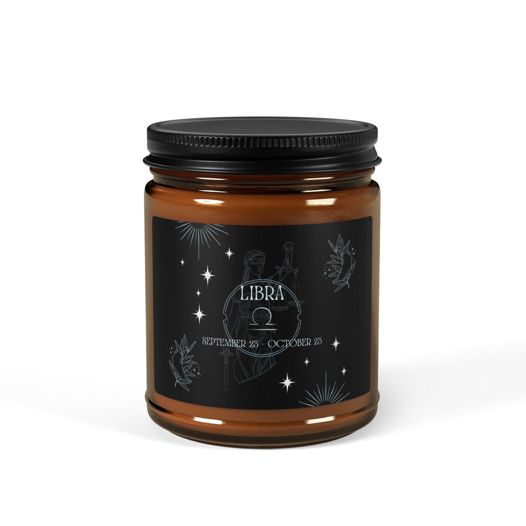 Libra Zodiac Soy Candle — Amber Jar Aromatherapy Candle (Scented)