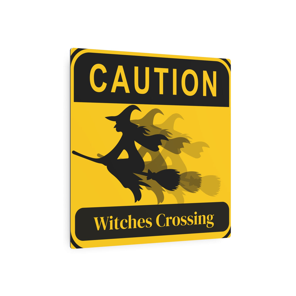 Metal Sign - Caution: Witches Crossing Halloween Decor