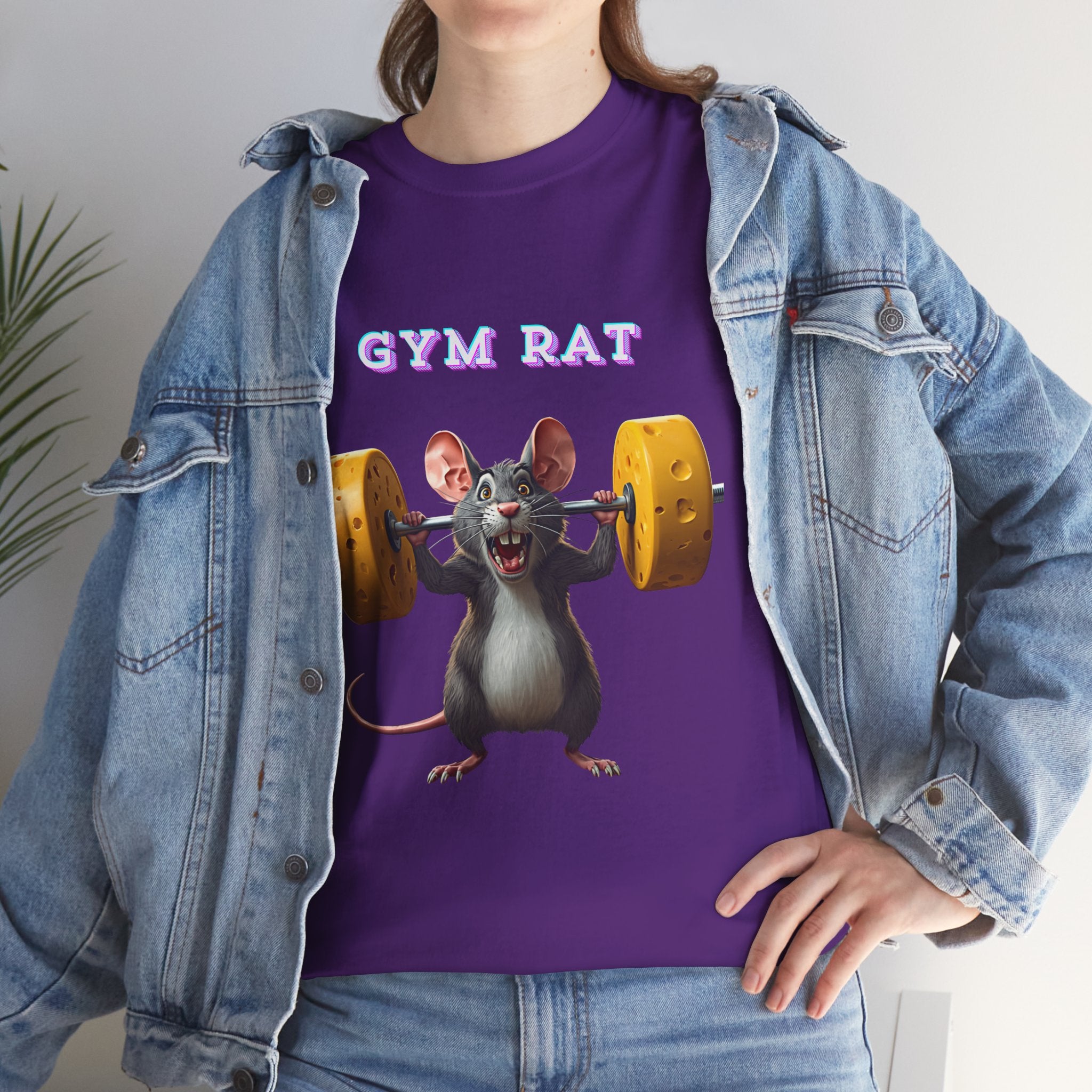 Gym Rat T-Shirt — Rat Weightlifting Tee for Fitness Fans