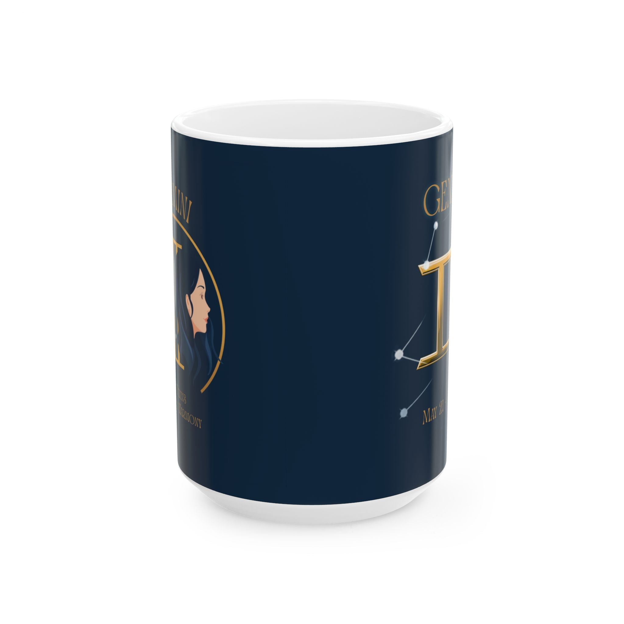 Gemini Constellation Ceramic Mug — Zodiac Astrology Coffee Cup (11oz/15oz)