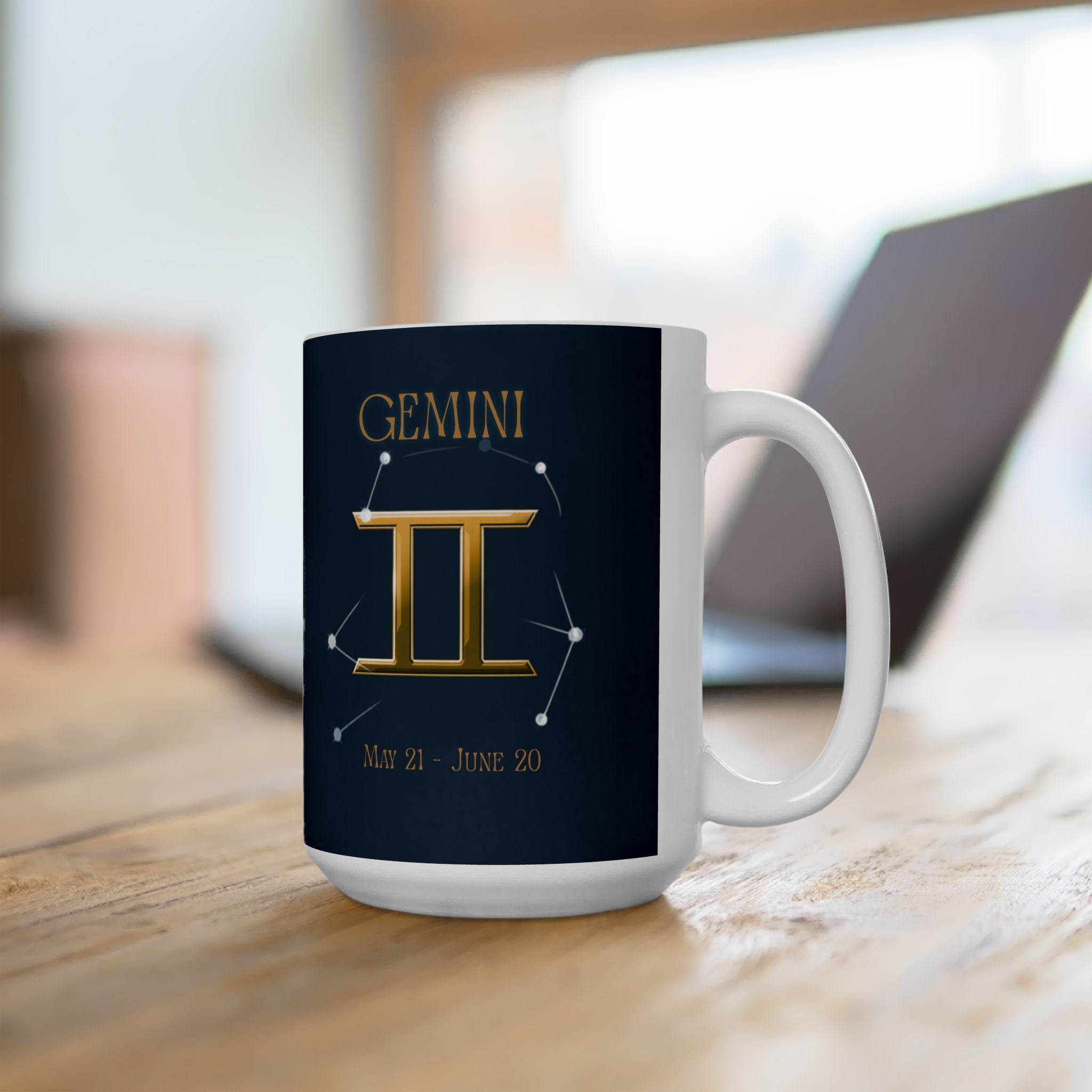 Gemini Constellation Ceramic Mug — Zodiac Astrology Coffee Cup (11oz/15oz)