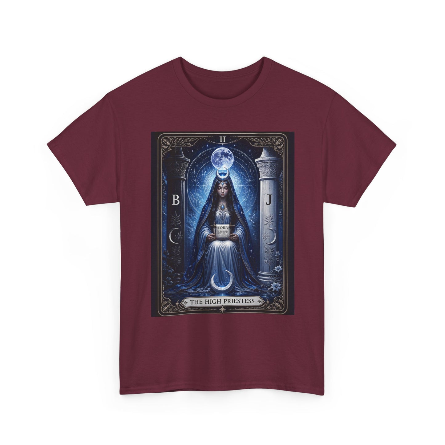 The High Priestess Tarot T-Shirt — Mystical Moon Spiritual Tee