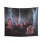 Graveyard Neon Wall Tapestry — Spooky Cemetery Art for Halloween Decor