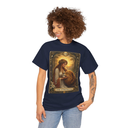 Tarot 'The Strength' T-Shirt — Mystical Lion Woman Card Tee