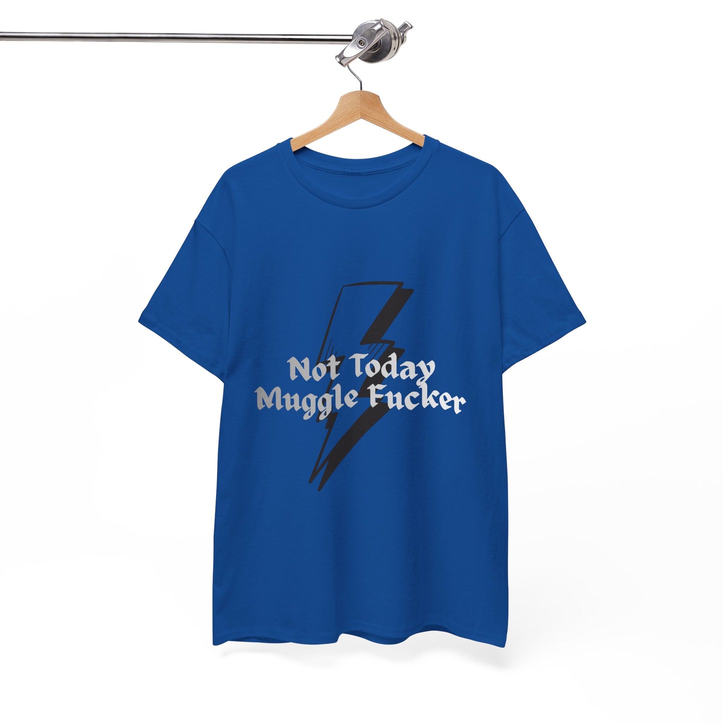 Lightning Bolt Graphic Tee – "Not Today Muggle" Minimalist Fan T‑Shirt