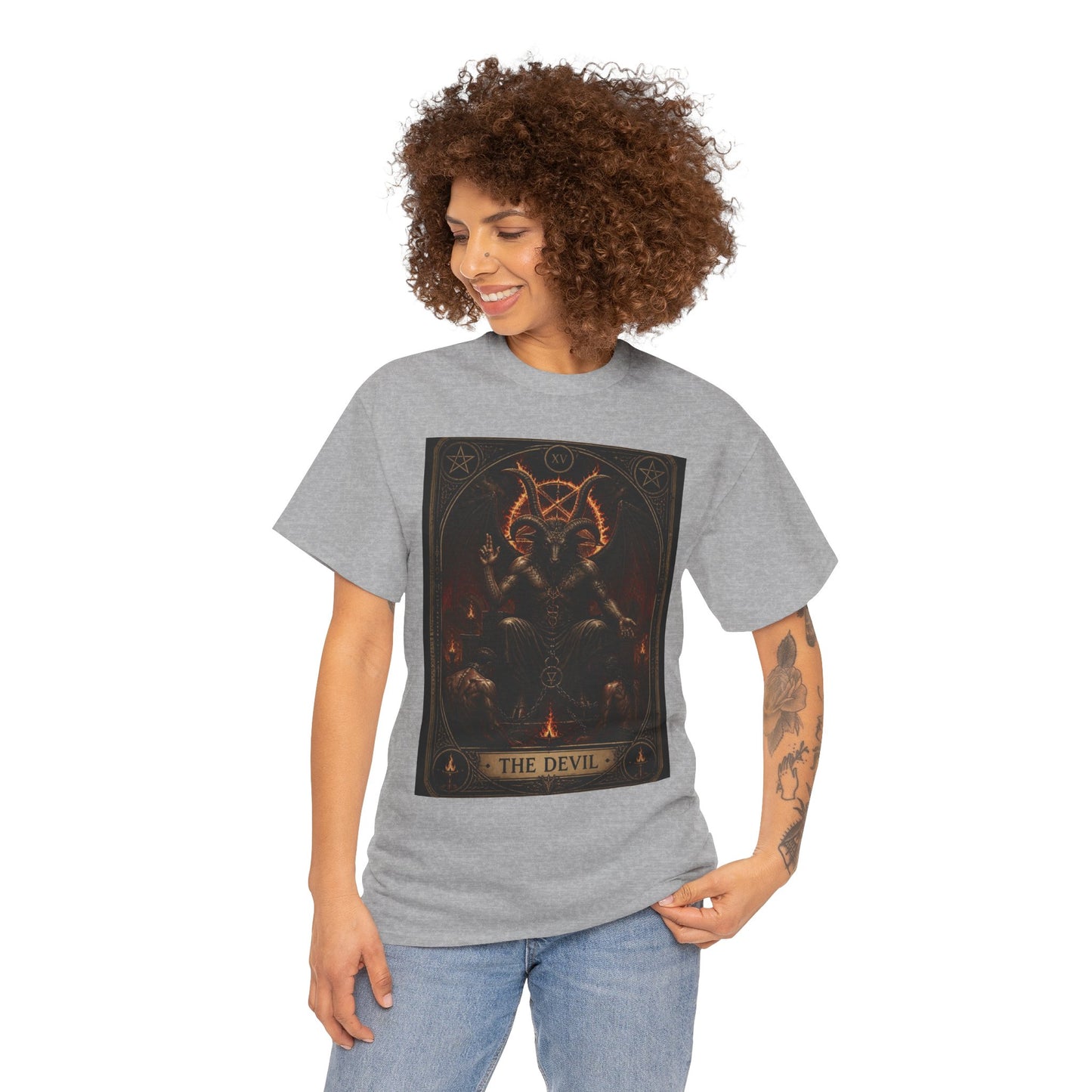 The Devil Tarot T‑Shirt — Occult Gothic Tarot Card Tee