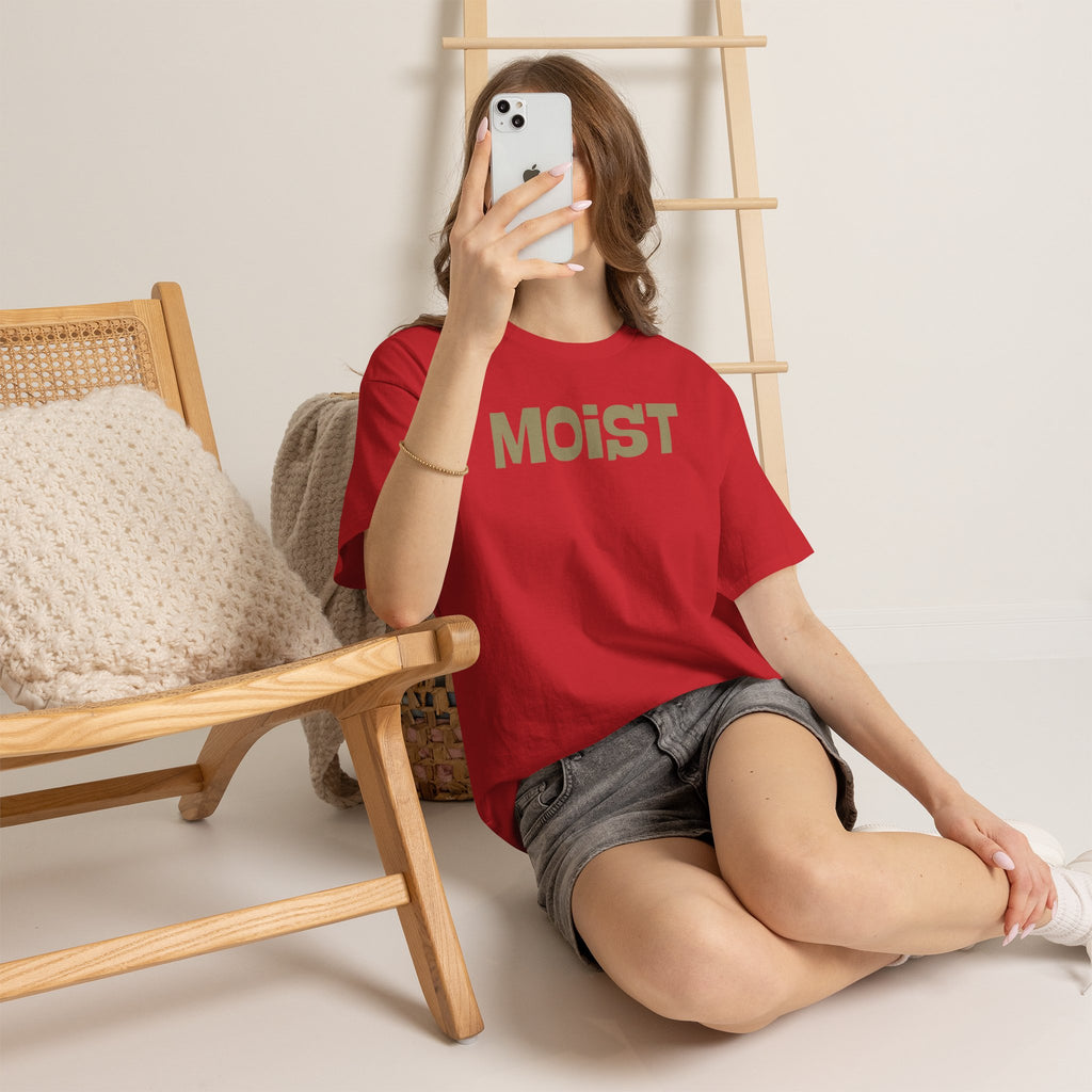 Moist Graphic Tee — Funny Bold Text Shirt