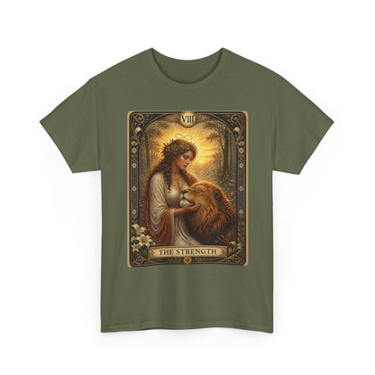 Tarot 'The Strength' T-Shirt — Mystical Lion Woman Card Tee