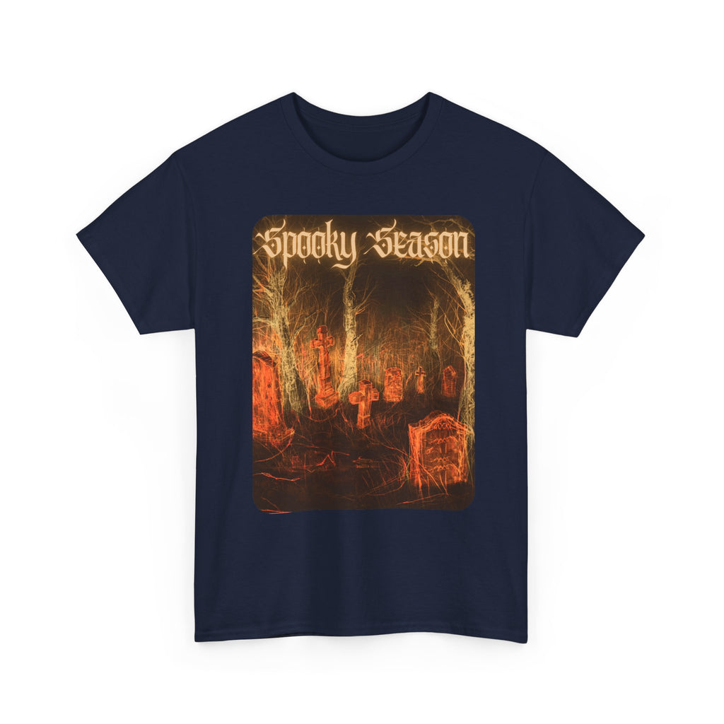 Spooky Season Graveyard Tee | Halloween Cemetery Retro Horror Shirt