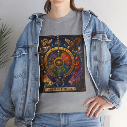Wheel of Fortune Tarot T-Shirt — Mystical Astrology Card Tee