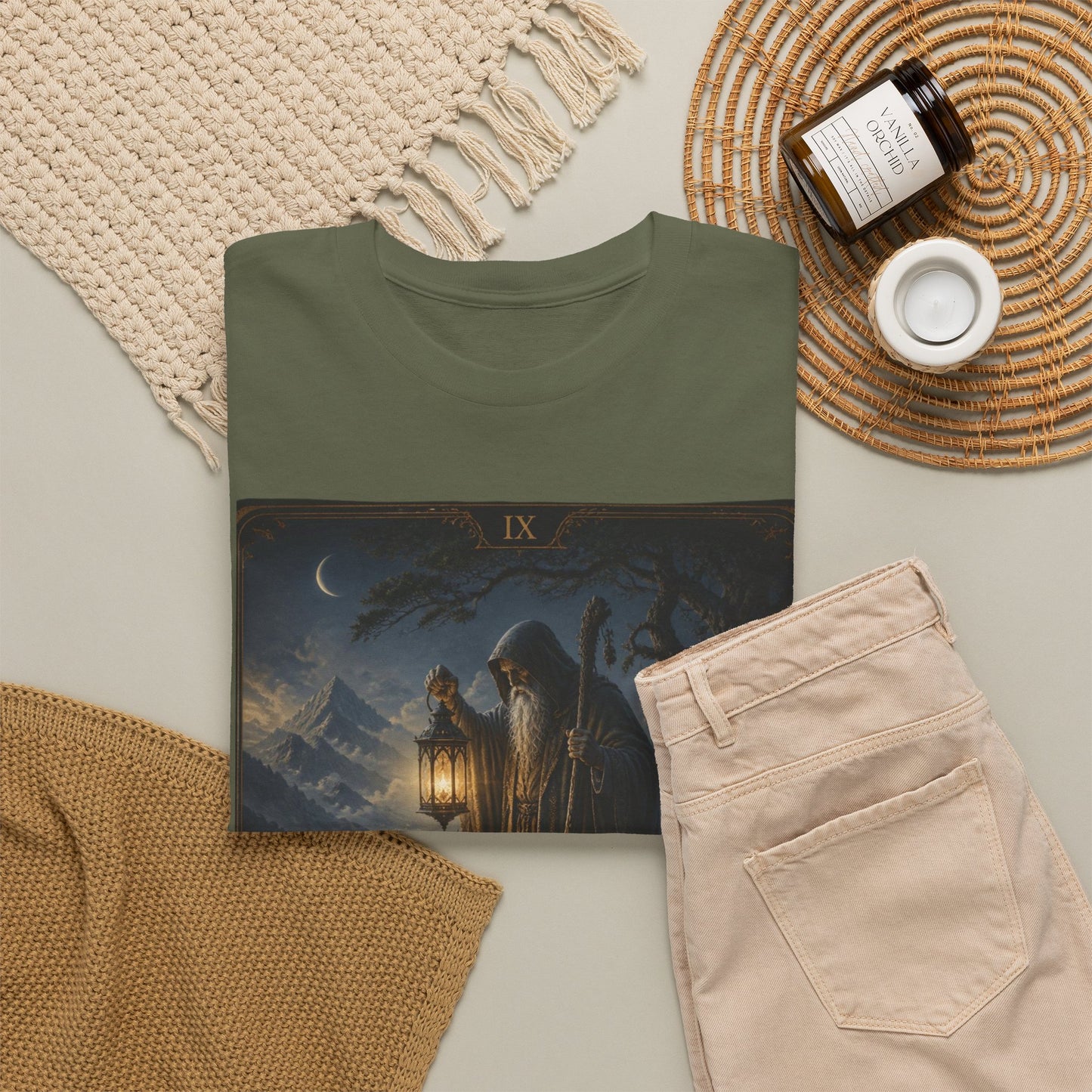 Tarot 'The Hermit' T-Shirt – Mystic Lantern Card Tee