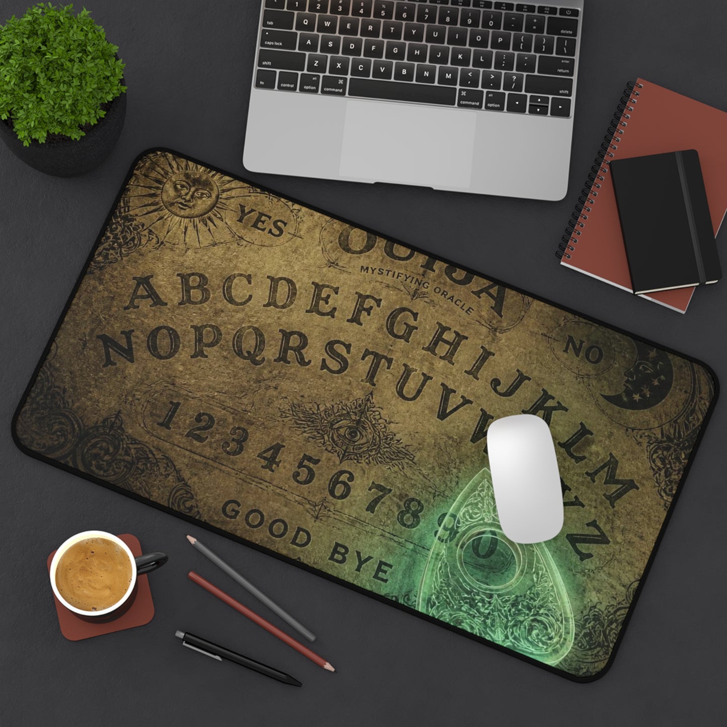 Ouija Board Desk Mat – Vintage Spirit Board Mouse Pad