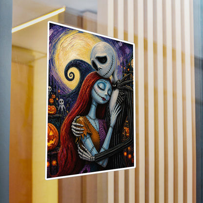 Kiss-Cut Vinyl Decal — Gothic Romantic Jack & Sally Nightmare Design