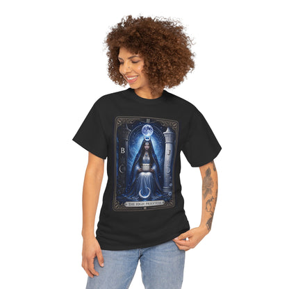 The High Priestess Tarot T-Shirt — Mystical Moon Spiritual Tee