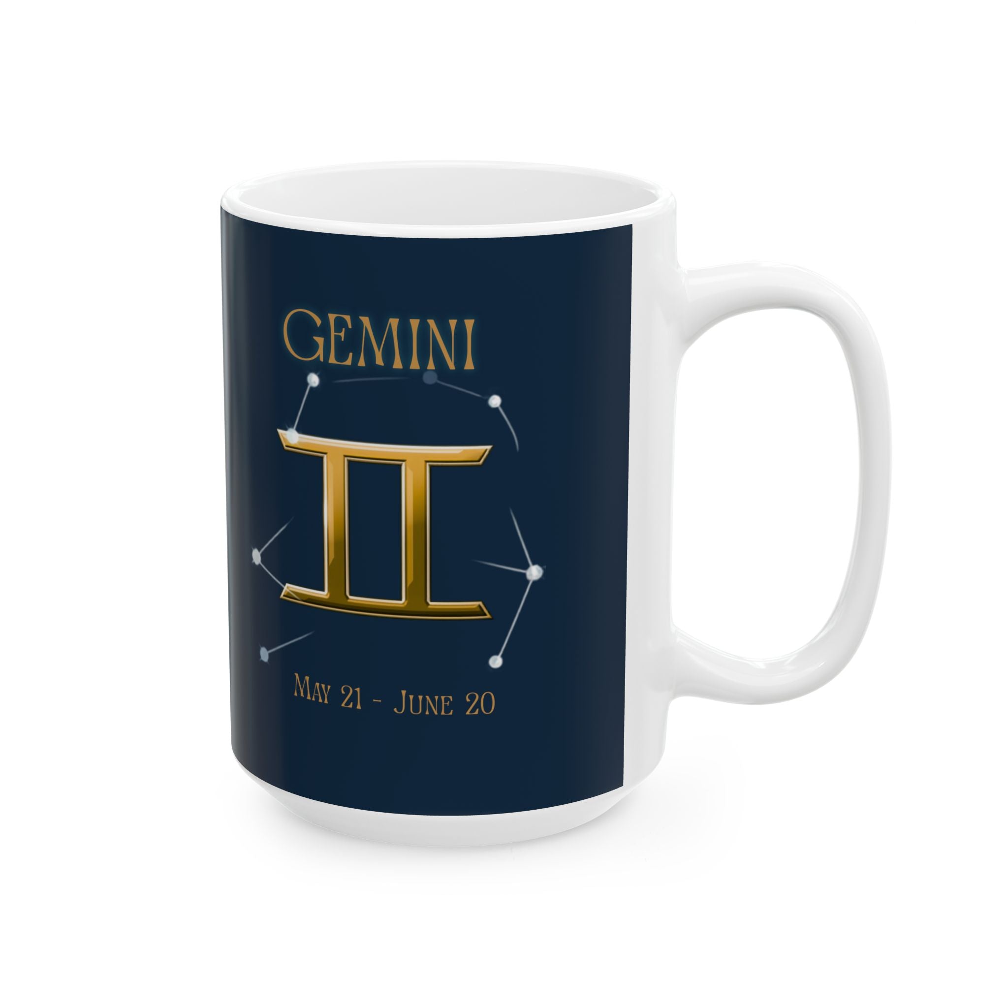Gemini Constellation Ceramic Mug — Zodiac Astrology Coffee Cup (11oz/15oz)