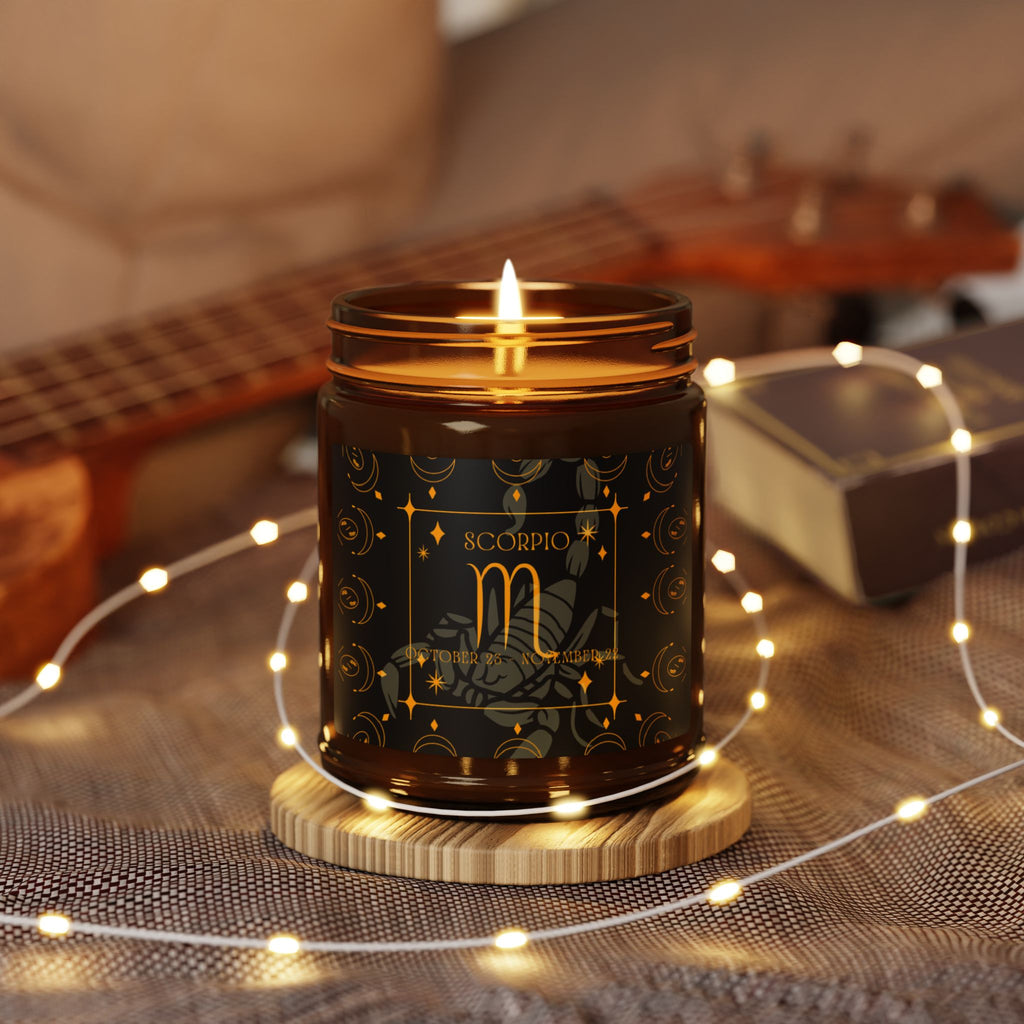 Scorpio Zodiac Soy Candle — Amber Jar Scented Candle