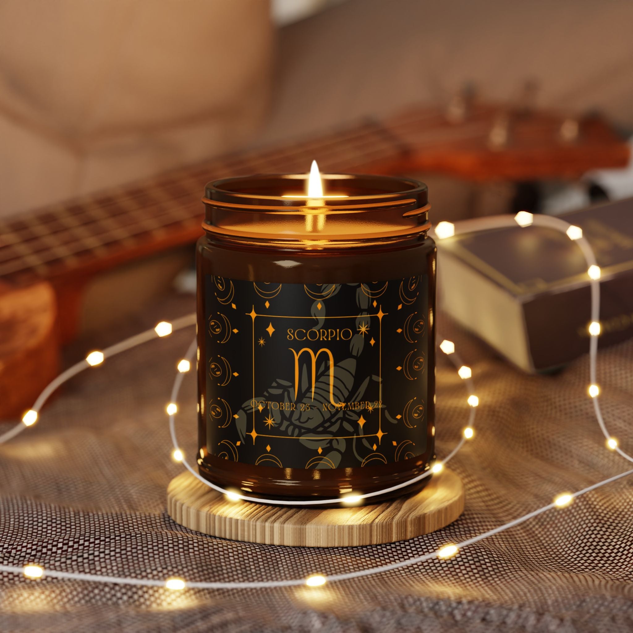 Scorpio Zodiac Soy Candle — Amber Jar Scented Candle