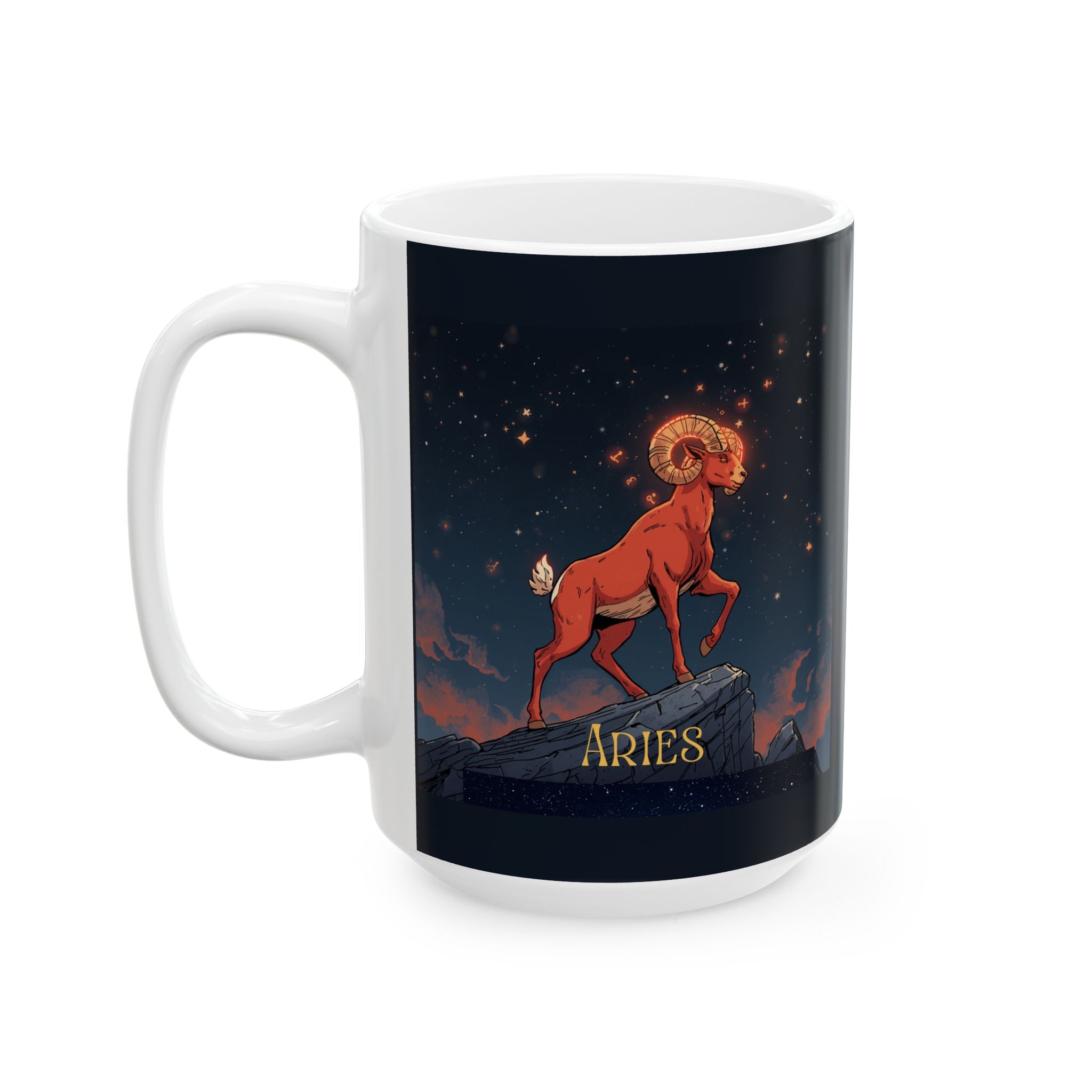 Aries Zodiac Mug — Aries Constellation Ceramic Coffee Cup (11oz, 15oz)