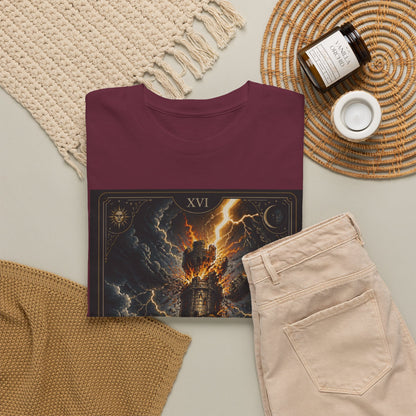 Tarot The Tower T-Shirt — Gothic Lightning Tarot Card Tee