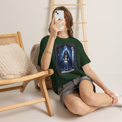 The High Priestess Tarot T-Shirt — Mystical Moon Spiritual Tee