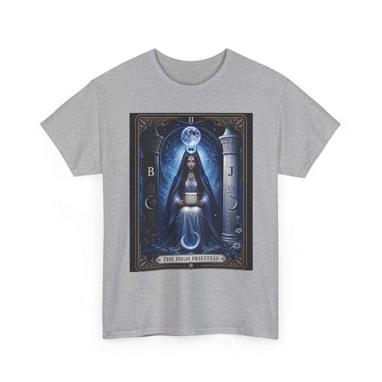 The High Priestess Tarot T-Shirt — Mystical Moon Spiritual Tee
