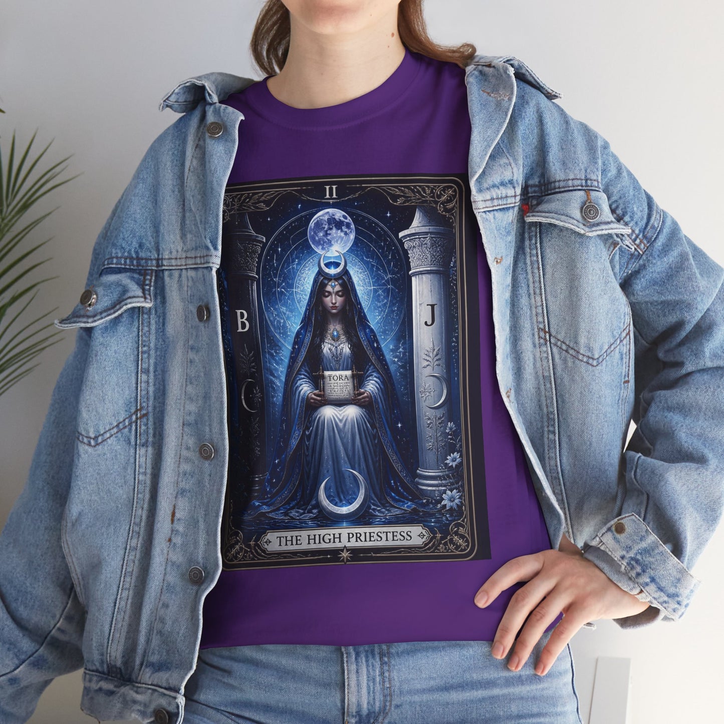 The High Priestess Tarot T-Shirt — Mystical Moon Spiritual Tee