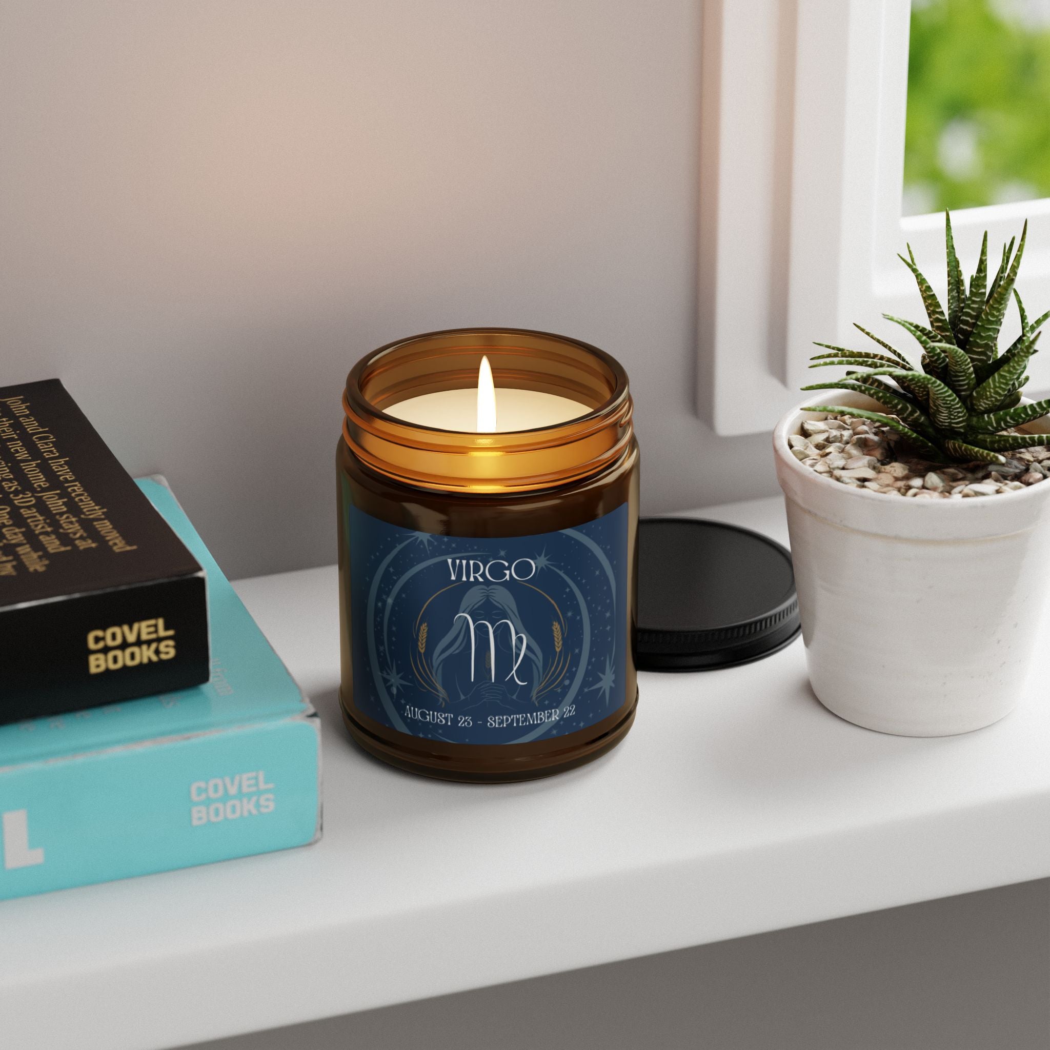 Virgo Zodiac Soy Candle — Amber Jar Scented Candle (Birthday Gift)