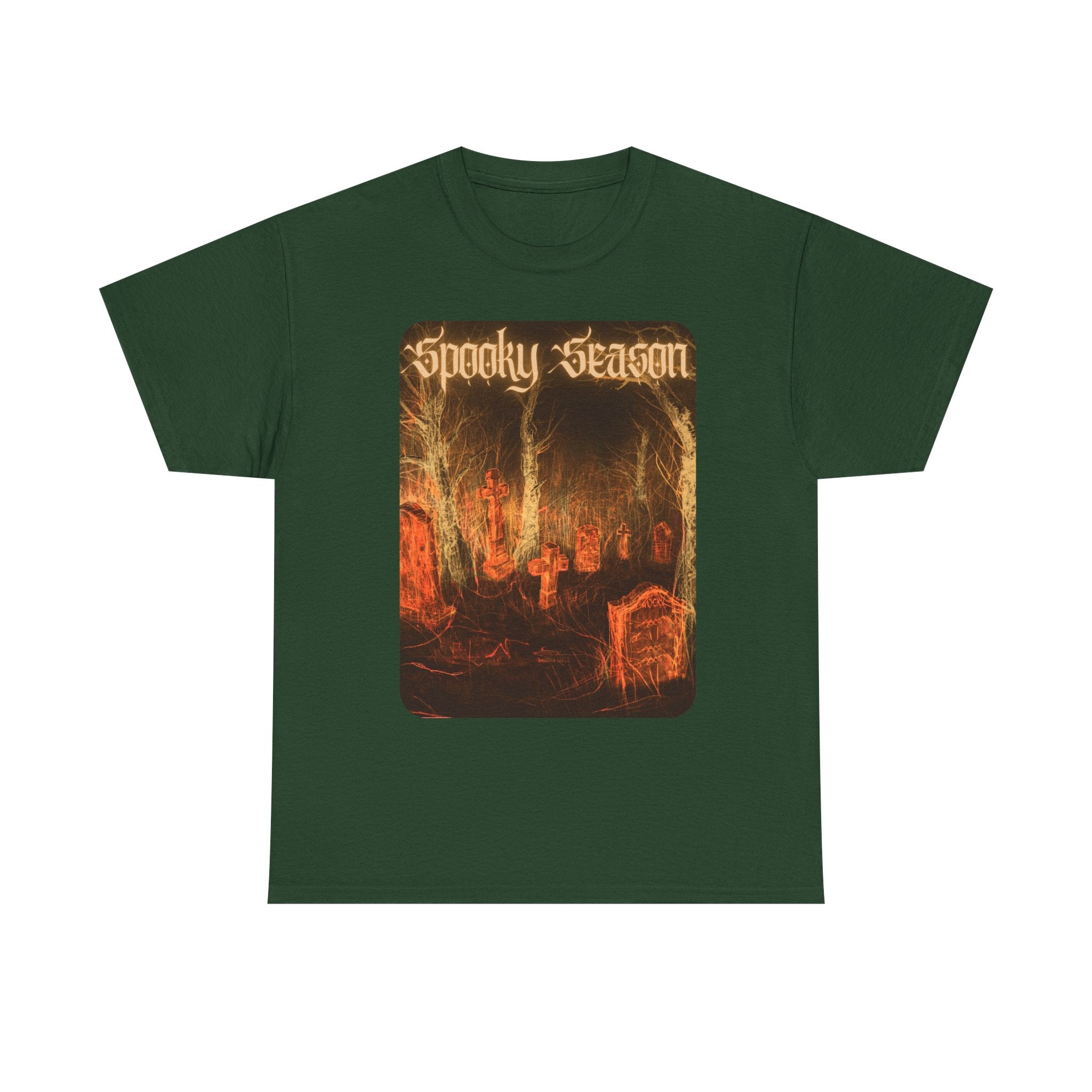 Spooky Season Graveyard Tee | Halloween Cemetery Retro Horror Shirt
