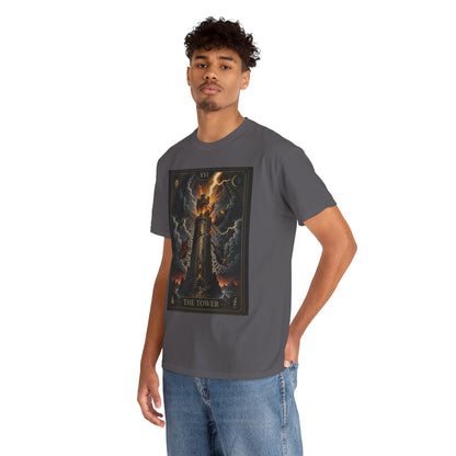 Tarot The Tower T-Shirt — Gothic Lightning Tarot Card Tee