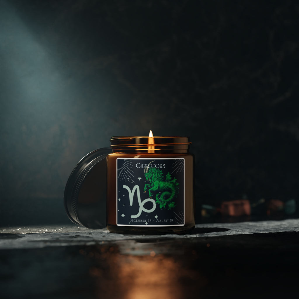 Capricorn Zodiac Soy Candle — Amber Jar Scented Candle (Astrology Gift)