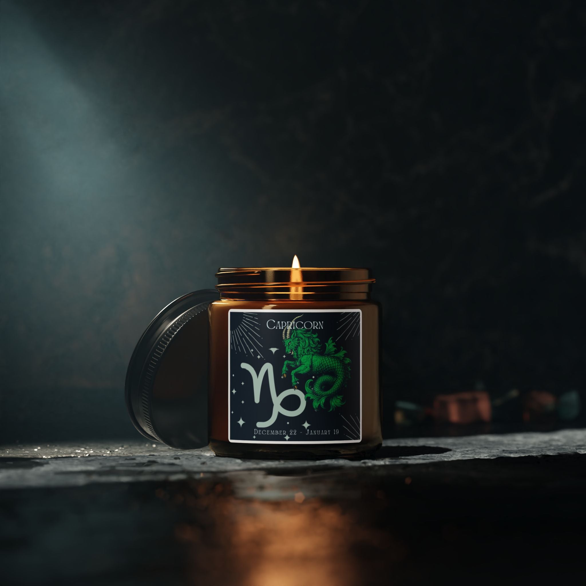 Capricorn Zodiac Soy Candle — Amber Jar Scented Candle (Astrology Gift)