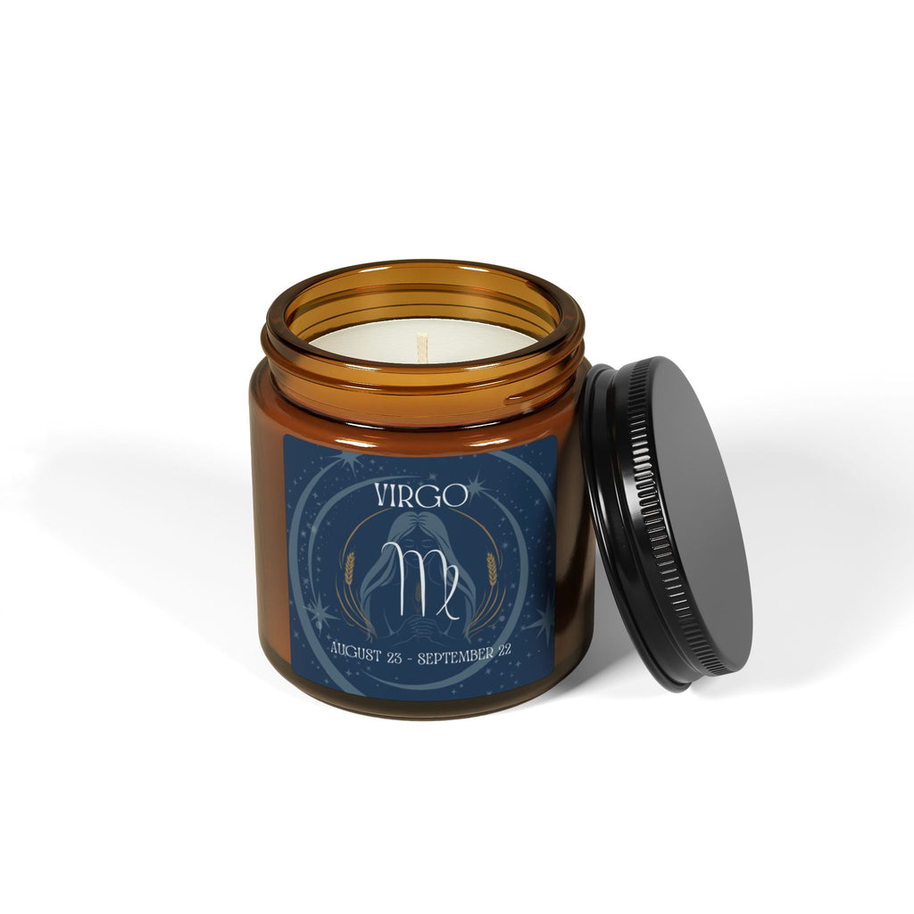 Virgo Zodiac Soy Candle — Amber Jar Scented Candle (Birthday Gift)