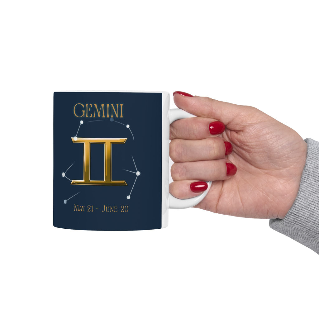 Gemini Constellation Ceramic Mug — Zodiac Astrology Coffee Cup (11oz/15oz)