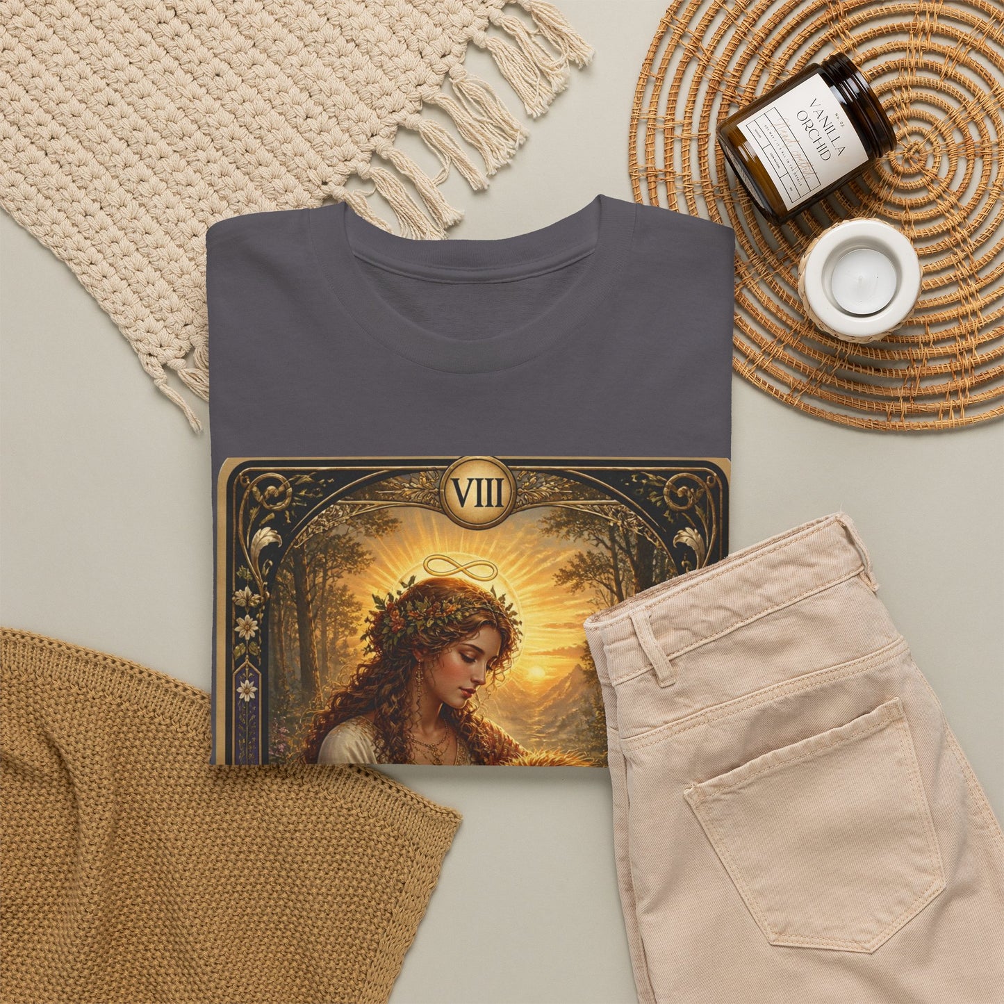 Tarot 'The Strength' T-Shirt — Mystical Lion Woman Card Tee