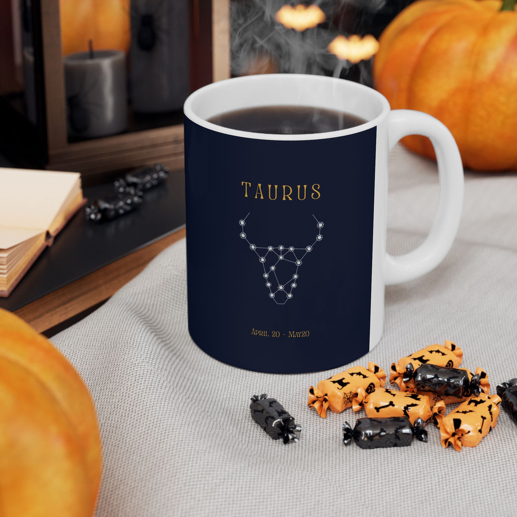 Astrology Taurus Ceramic Mug – Zodiac Bull Horoscope Coffee Cup (11oz, 15oz)