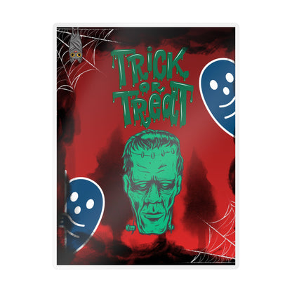Halloween Trick or Treat Vinyl Decal – Frankenstein & Ghosts Kiss-Cut Sticker