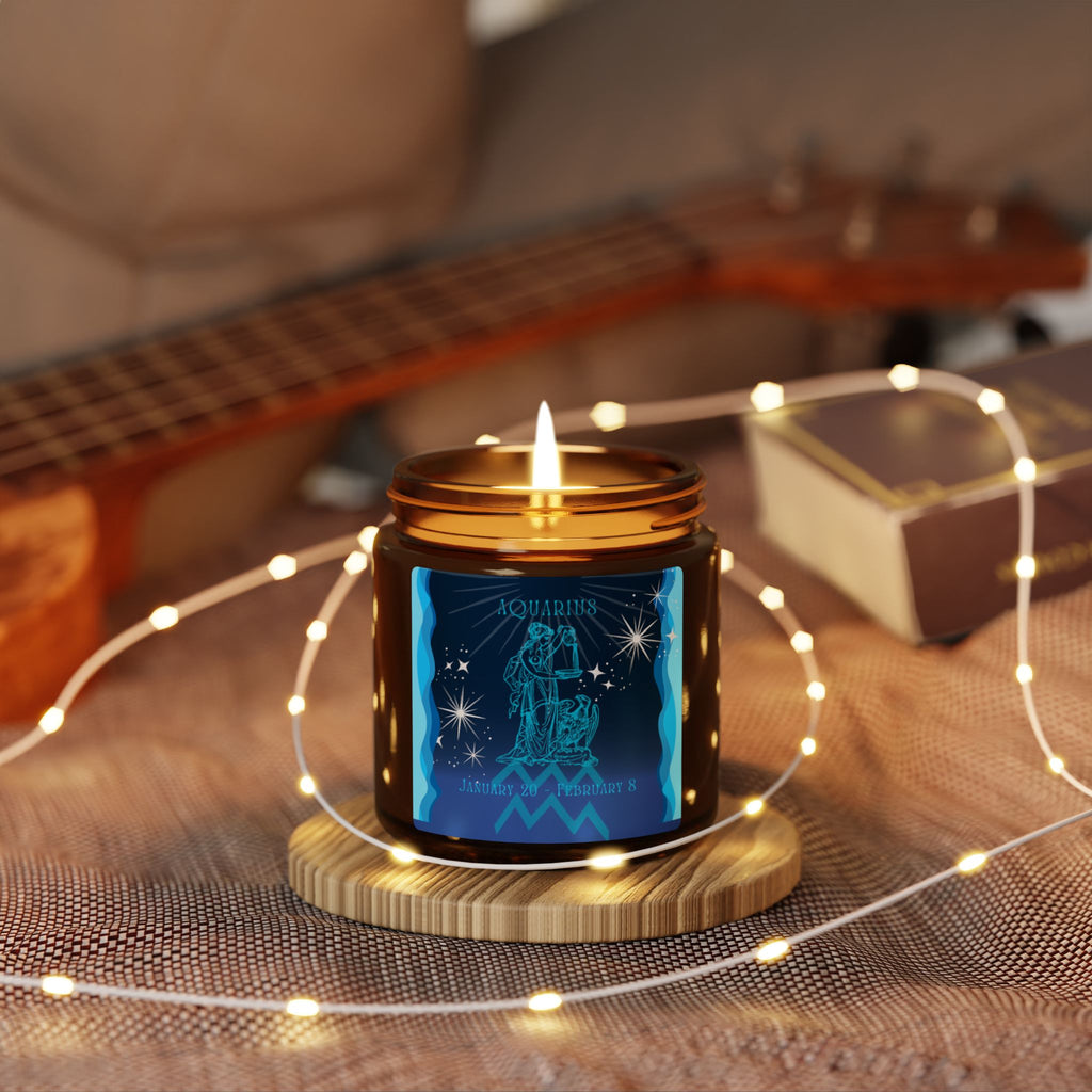 Aquarius Soy Candle — Amber Jar Zodiac Scented Candle