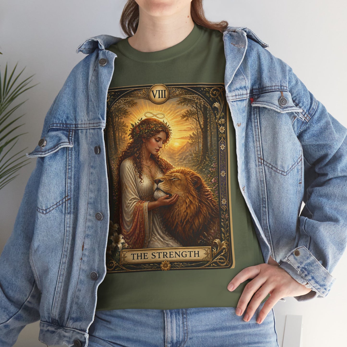Tarot 'The Strength' T-Shirt — Mystical Lion Woman Card Tee