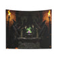 Ritual Sorcerers Wall Tapestry — Gothic Cauldron & Hooded Figures Tapestry