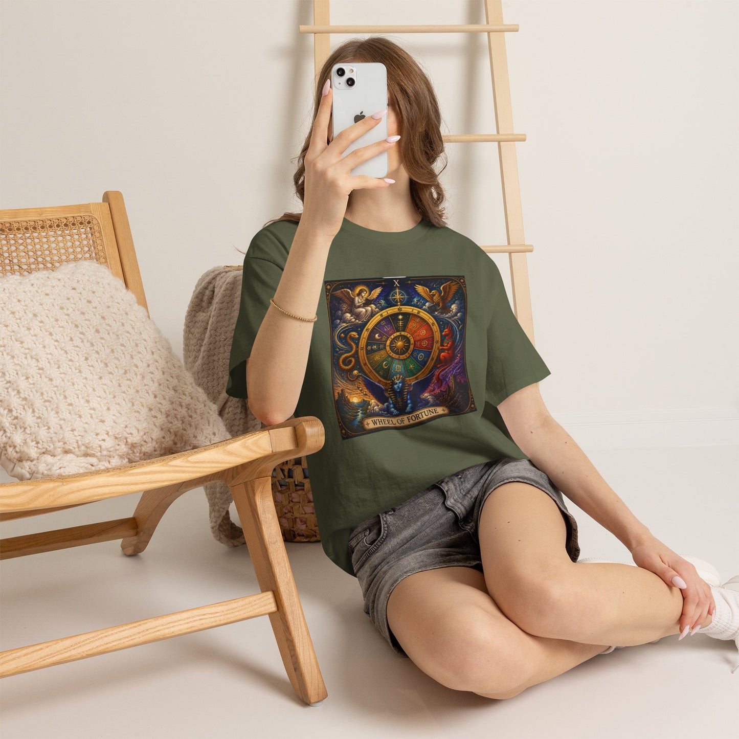 Wheel of Fortune Tarot T-Shirt — Mystical Astrology Card Tee