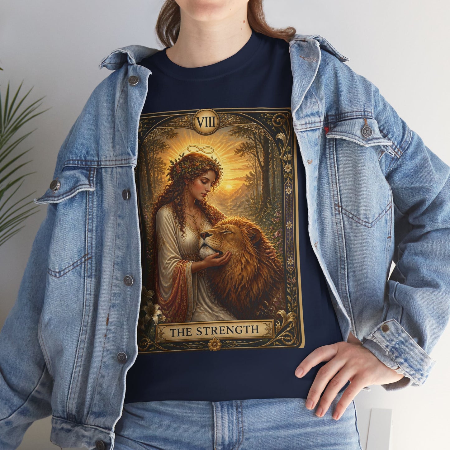 Tarot 'The Strength' T-Shirt — Mystical Lion Woman Card Tee